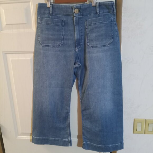 Maeve Women's The Colette Crop High Rise Wide Leg Jeans 32P - Picture 4 of 9
